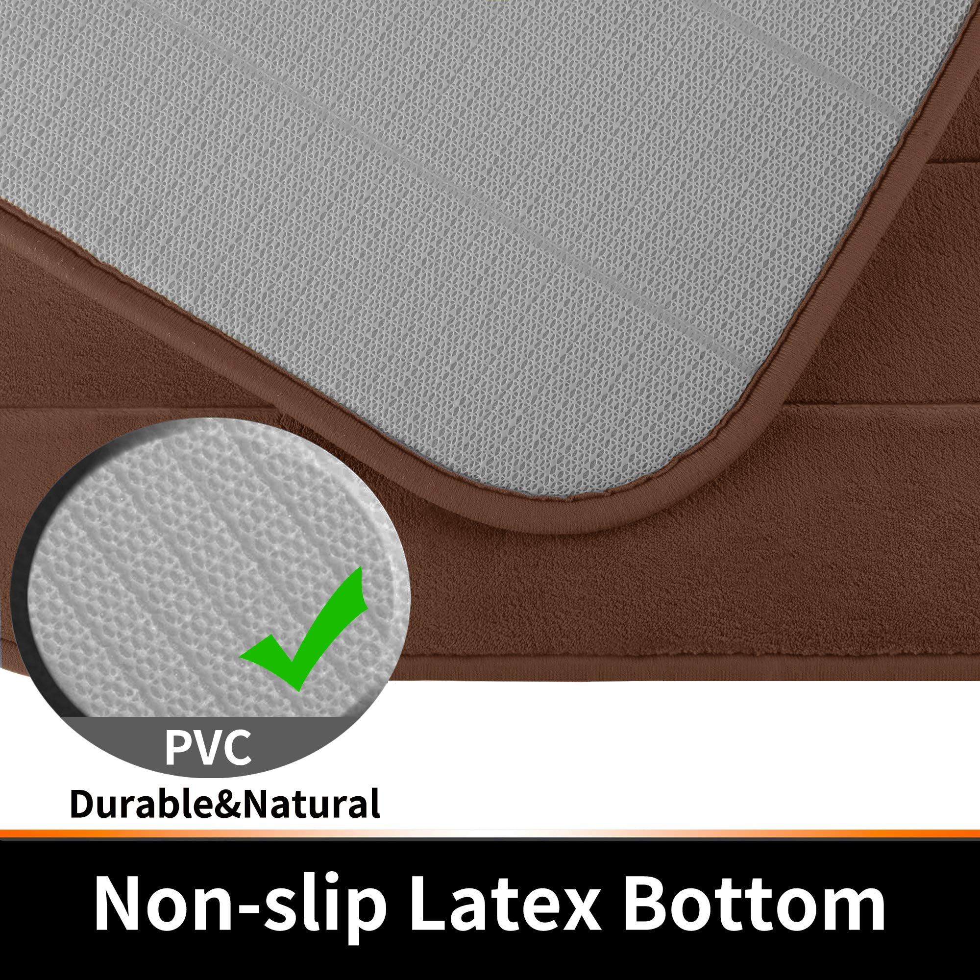 Yimobra Memory Foam Bath Mat Large Size 31.5 by 19.8 Inches  Comfortable  Soft  Super Water Absorption  Machine Wash  Non-Slip  Thick  Easier to Dry for Bathroom Floor Rug  Brown